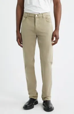 FRAME FRAME Modern Straight Leg Five-Pocket Twill Pants in Antique Thyme — Men Autumn beige Pants