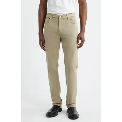 FRAME FRAME Modern Straight Leg Five-Pocket Twill Pants in Antique Thyme — Men Autumn beige Pants