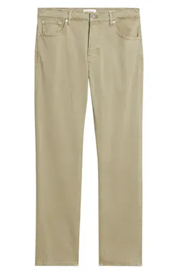 FRAME FRAME Modern Straight Leg Five-Pocket Twill Pants in Antique Thyme — Men Autumn beige Pants
