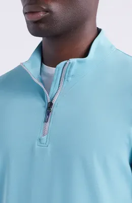 johnnie-O johnnie-O Quarter Zip Pullover in Tropical — Men Summer green Tops