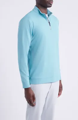 johnnie-O johnnie-O Quarter Zip Pullover in Tropical — Men Summer green Tops