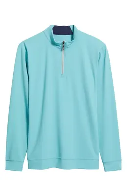 johnnie-O johnnie-O Quarter Zip Pullover in Tropical — Men Summer green Tops