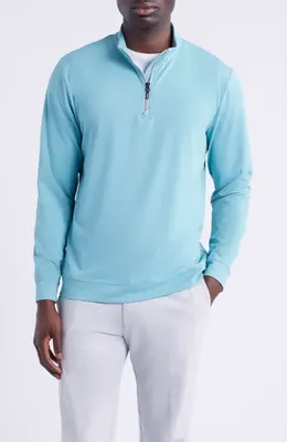 johnnie-O johnnie-O Quarter Zip Pullover in Tropical — Men Summer green Tops