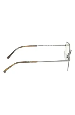 rag & bone rag & bone 53mm Geometric Sunglasses in Silver /Navy Horn /Blue in Gunmetal/Green Horn/Olive — Unisex Winter grey Accessories