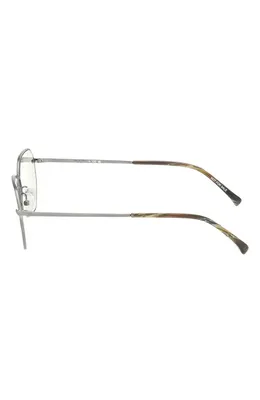 rag & bone rag & bone 53mm Geometric Sunglasses in Silver /Navy Horn /Blue in Gunmetal/Green Horn/Olive — Unisex Winter grey Accessories