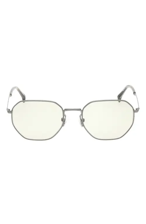 rag & bone rag & bone 53mm Geometric Sunglasses in Silver /Navy Horn /Blue in Gunmetal/Green Horn/Olive — Unisex Winter grey Accessories