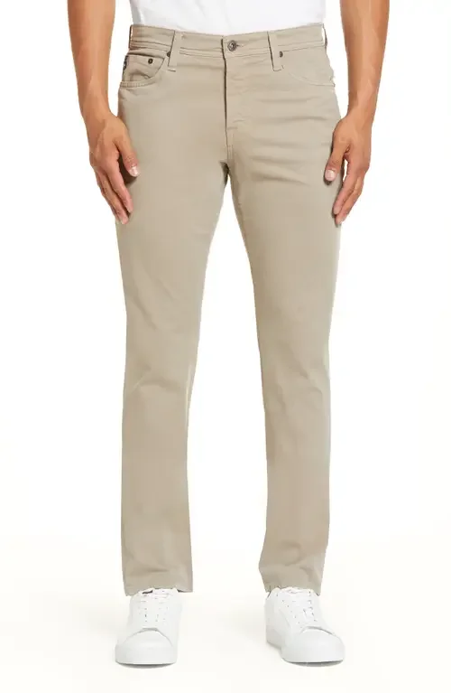 AG AG Everett Stretch Sateen Slim Straight Pants in Pebble Creek — Men Autumn beige Pants