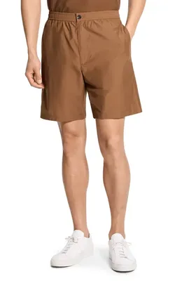 Theory Theory Elastic Waist Shorts in Deep Tobacco — Men Autumn camel Shorts