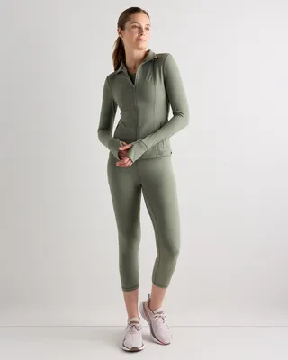 Quince Quince | Women's Ultra-Form Contour Jacket in Smoked Thyme Green — Women Autumn grey Activewear