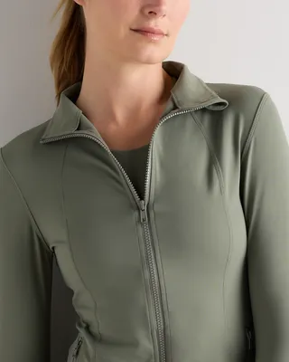 Quince Quince | Women's Ultra-Form Contour Jacket in Smoked Thyme Green — Women Autumn grey Activewear