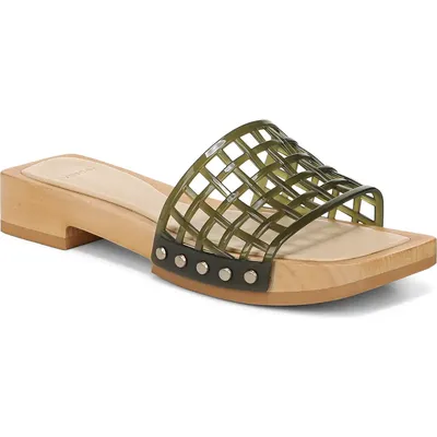 Vince Vince Barbara Jelly Slide Sandal in Chive — Women Autumn green Shoes