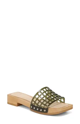 Vince Vince Barbara Jelly Slide Sandal in Chive — Women Autumn green Shoes