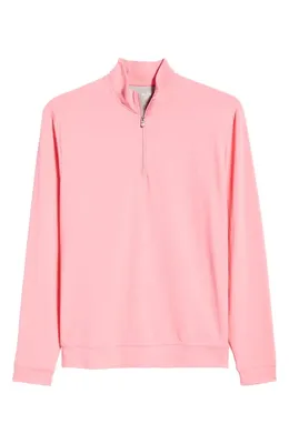 johnnie-O johnnie-O Motion Performance Quarter Zip Pullover in Pink Lemonade — Men Spring pink Tops