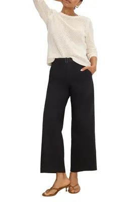 NIC+ZOE NIC+ZOE Highland Soft Stretch Wide Leg Pants in Black Onyx — Women Winter Pants