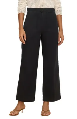 NIC+ZOE NIC+ZOE Highland Soft Stretch Wide Leg Pants in Black Onyx — Women Winter Pants