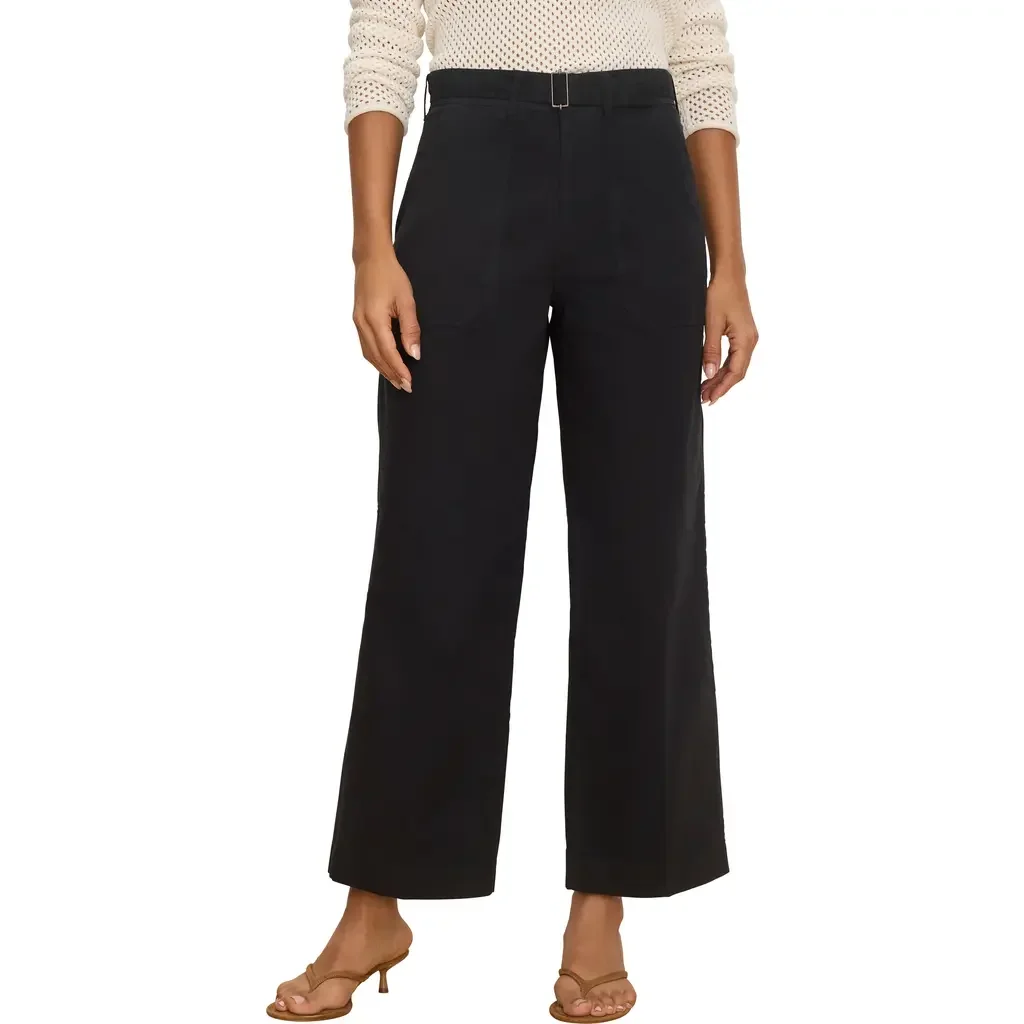 NIC+ZOE NIC+ZOE Highland Soft Stretch Wide Leg Pants in Black Onyx — Women Winter Pants