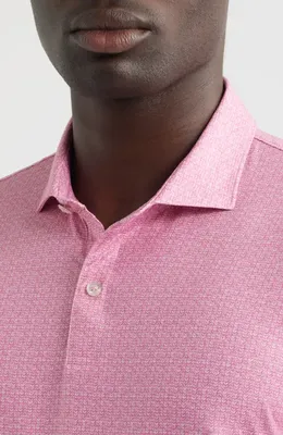 johnnie-O johnnie-O Fall Flower Featherweight Performance Polo in Palm Beach — Men Spring pink Tops