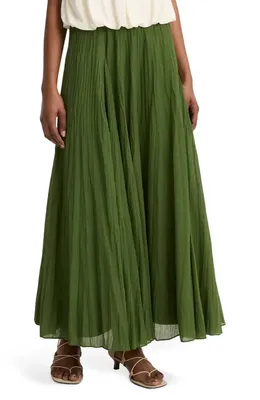 Vince Vince Crinkled Maxi Skirt in Herb — Women Autumn green Skirts