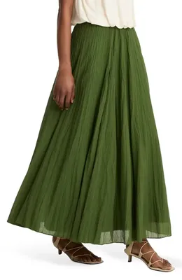 Vince Vince Crinkled Maxi Skirt in Herb — Women Autumn green Skirts