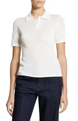 Theory Theory Merino Wool Polo in New Ivory — Women Spring white Polos