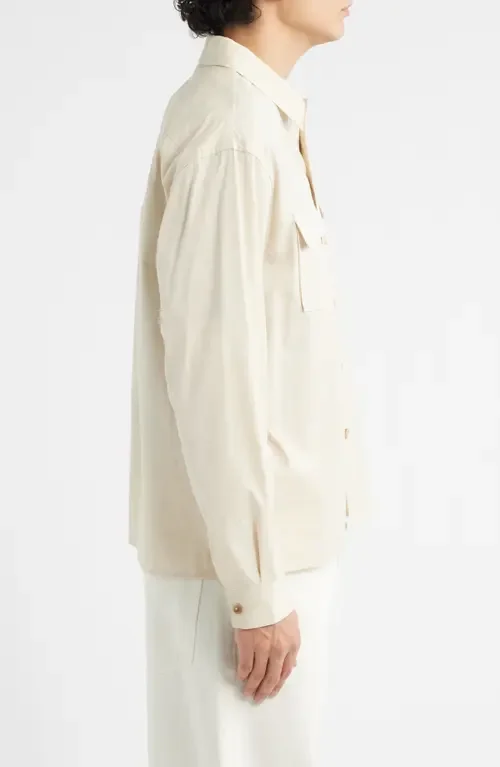 FRAME FRAME Double Pocket Overshirt in Light Beige — Men Autumn beige Tops