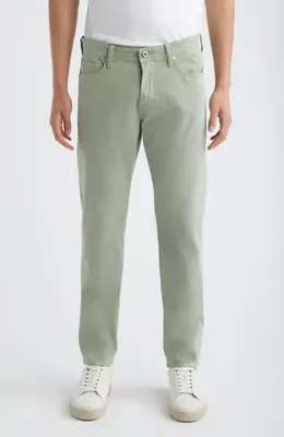 AG AG Tellis Stretch Sateen Modern Slim Pants in Faded Moss — Men Autumn khaki Trousers & Chinos