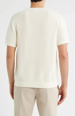 Theory Theory Tactile Mesh Crewneck T-Shirt in Eggshell — Men Spring white Tops