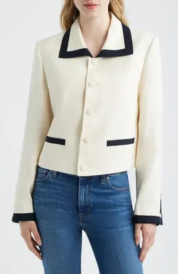 FRAME FRAME The Cabana Jacket in Cream Multi — Women Spring white Outerwear