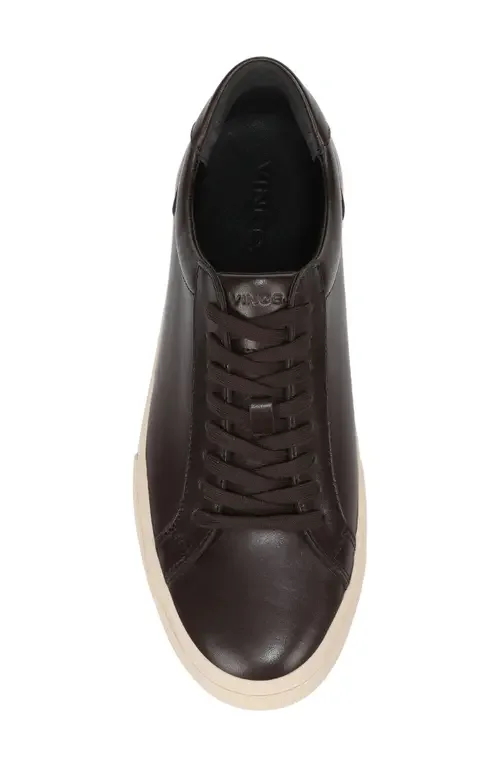 Vince Vince Flash Low Top Sneaker in Cocoa Brown/Cream Leather — Men Autumn chocolate Shoes