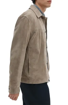 rag & bone rag & bone Dwight Goatskin Suede Jacket in Mink — Men Autumn grey Outerwear