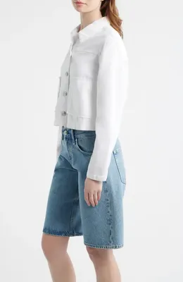 rag & bone rag & bone Featherweight Adrianna Denim Trucker Jacket in White — Women Winter white Outerwear