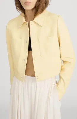 FRAME FRAME The Small Leather Jacket in Lemon — Women Spring beige Outerwear