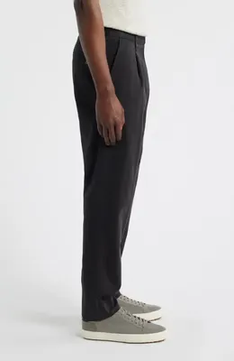 rag & bone rag & bone Evan Trim Fit Pleated Stretch Cotton Chinos in Black — Men Winter black Pants