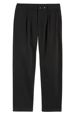 rag & bone rag & bone Evan Trim Fit Pleated Stretch Cotton Chinos in Black — Men Winter black Pants