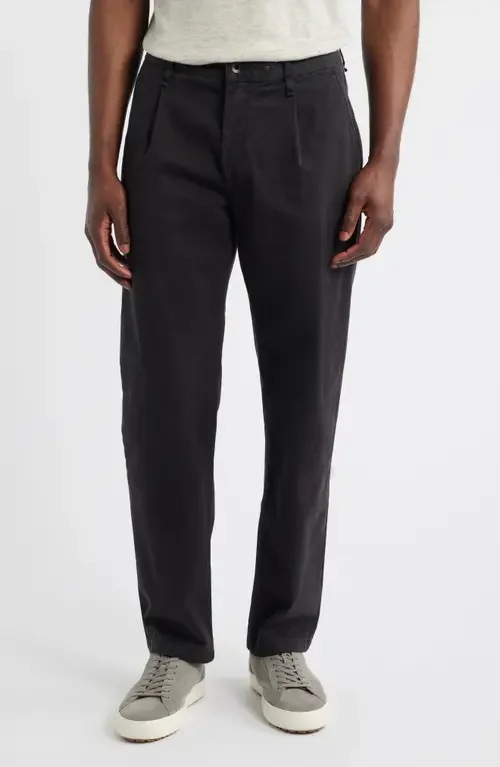 rag & bone rag & bone Evan Trim Fit Pleated Stretch Cotton Chinos in Black — Men Winter black Pants