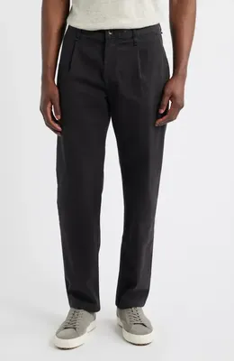 rag & bone rag & bone Evan Trim Fit Pleated Stretch Cotton Chinos in Black — Men Winter black Pants