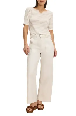 NIC+ZOE NIC+ZOE Highland Soft Stretch Wide Leg Pants in Paper White — Women Autumn white Pants