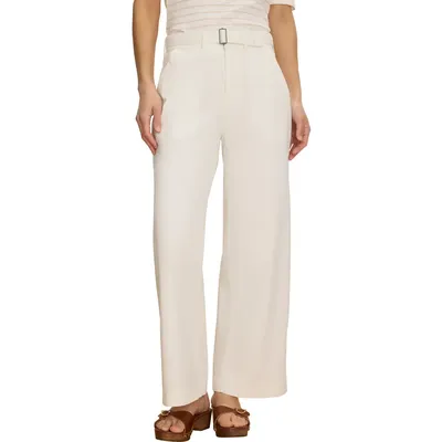 NIC+ZOE NIC+ZOE Highland Soft Stretch Wide Leg Pants in Paper White — Women Autumn white Pants