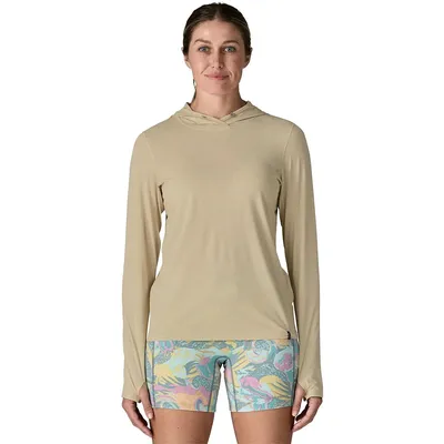 Patagonia Patagonia Capilene Cool Ultra Hoodie in Pumice/Dyno White X-Dye — Unisex Spring silver Tops