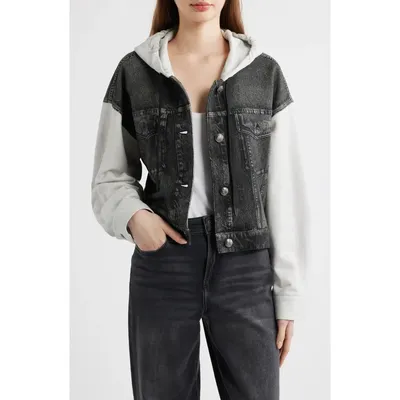 rag & bone rag & bone rb Miramar Mixed Media Jacket in Sport Black — Women Winter black Outerwear