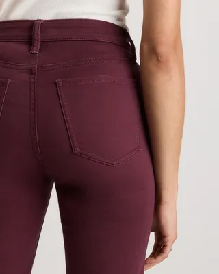Quince Quince | Women's Bella Stretch Straight Jeans in Wine Tasting Red — Women Autumn chocolate Jeans & Denim