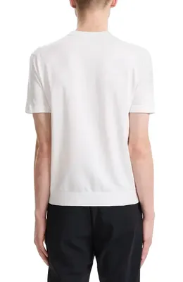 Theory Theory Sarior Short Sleeve Sweater in White — Men Winter white Tops