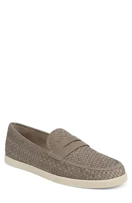 Vince Vince Santino Woven Suede Penny Loafer in Flint — Men Autumn grey Shoes