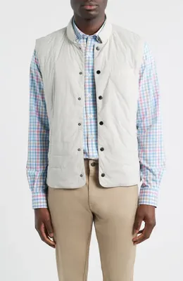 johnnie-O johnnie-O Bauer Quilted Water Resistant Snap-Up Vest in Moonstruck — Men Winter white Outerwear