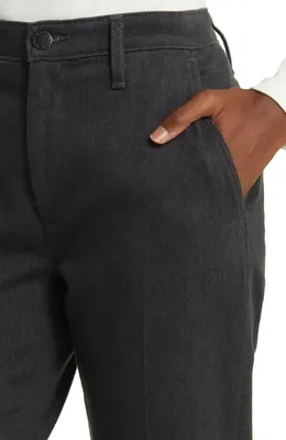 AG AG Caden High Waist Stretch Crop Slim Straight Leg Jeans in Charcoal Stone — Women Winter black Pants