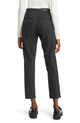 AG AG Caden High Waist Stretch Crop Slim Straight Leg Jeans in Charcoal Stone — Women Winter black Pants