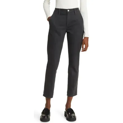 AG AG Caden High Waist Stretch Crop Slim Straight Leg Jeans in Charcoal Stone — Women Winter black Pants