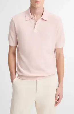 Vince Vince Geometric Jacquard Polo Sweater in Paradise/Classic — Men Spring beige Tops