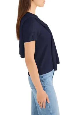 NIC+ZOE NIC+ZOE Piazza Layered Look Sweater in Dark Indigo — Women Winter navy Tops