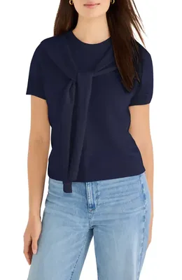 NIC+ZOE NIC+ZOE Piazza Layered Look Sweater in Dark Indigo — Women Winter navy Tops